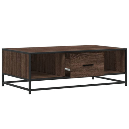 Couchtisch Braun Eichen-Optik 100x57x35 cm Holzwerkstoff Metall