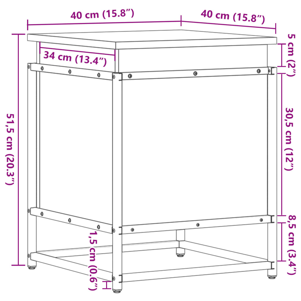 Aufbewahrungsbox mit Deckel Sonoma 40x40x51,5 cm Holzwerkstoff