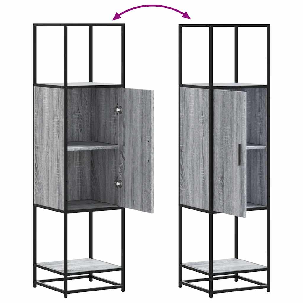 Highboard Grau Sonoma 35,5x35x139 cm Holzwerkstoff und Metall