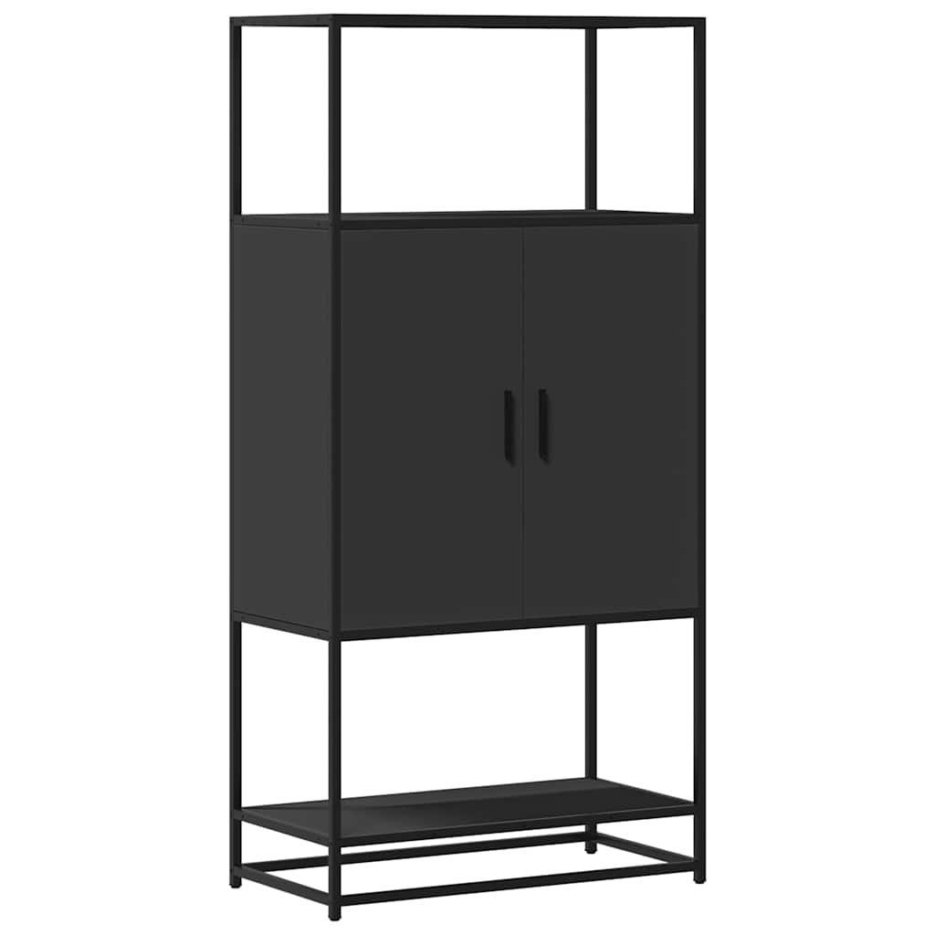 Highboard Schwarz 68x35x139 cm Holzwerkstoff und Metall