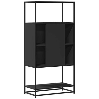 Highboard Schwarz 68x35x139 cm Holzwerkstoff und Metall