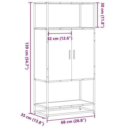 Highboard Sonoma-Eiche 68x35x139 cm Holzwerkstoff und Metall