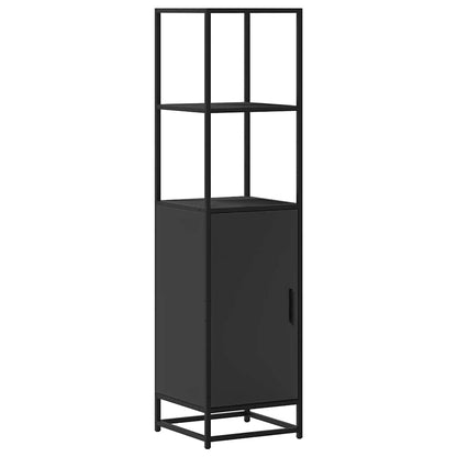 Highboard Schwarz 35,5x35x139 cm Holzwerkstoff und Metall