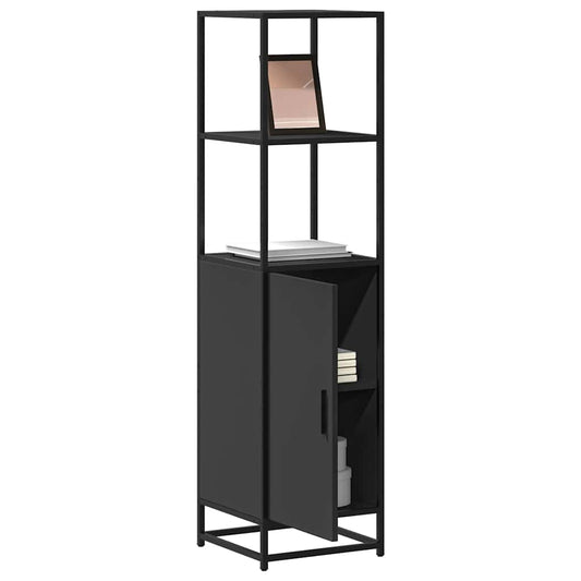 Highboard Schwarz 35,5x35x139 cm Holzwerkstoff und Metall