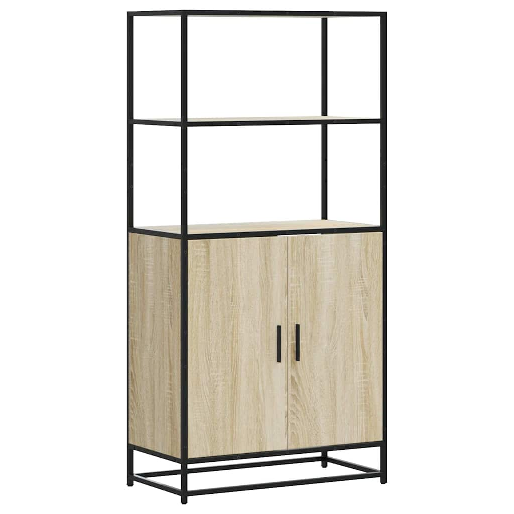 Highboard Sonoma-Eiche 68x35x139 cm Holzwerkstoff und Metall