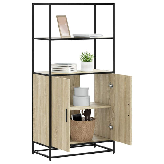 Highboard Sonoma-Eiche 68x35x139 cm Holzwerkstoff und Metall