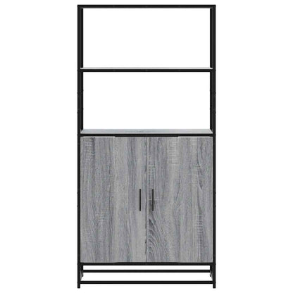 Highboard Grau Sonoma 68x35x139 cm Holzwerkstoff und Metall