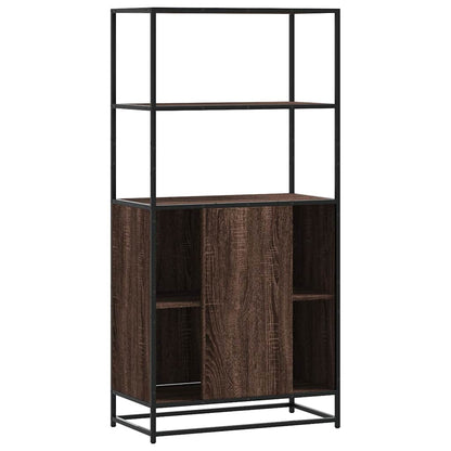 Highboard Braun Eichen-Optik 68x35x139 cm Holzwerkstoff Metall