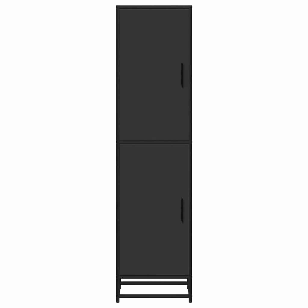 Highboard Schwarz 35,5x35x139 cm Holzwerkstoff und Metall