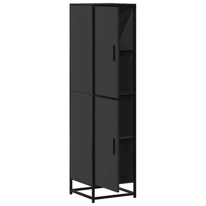 Highboard Schwarz 35,5x35x139 cm Holzwerkstoff und Metall