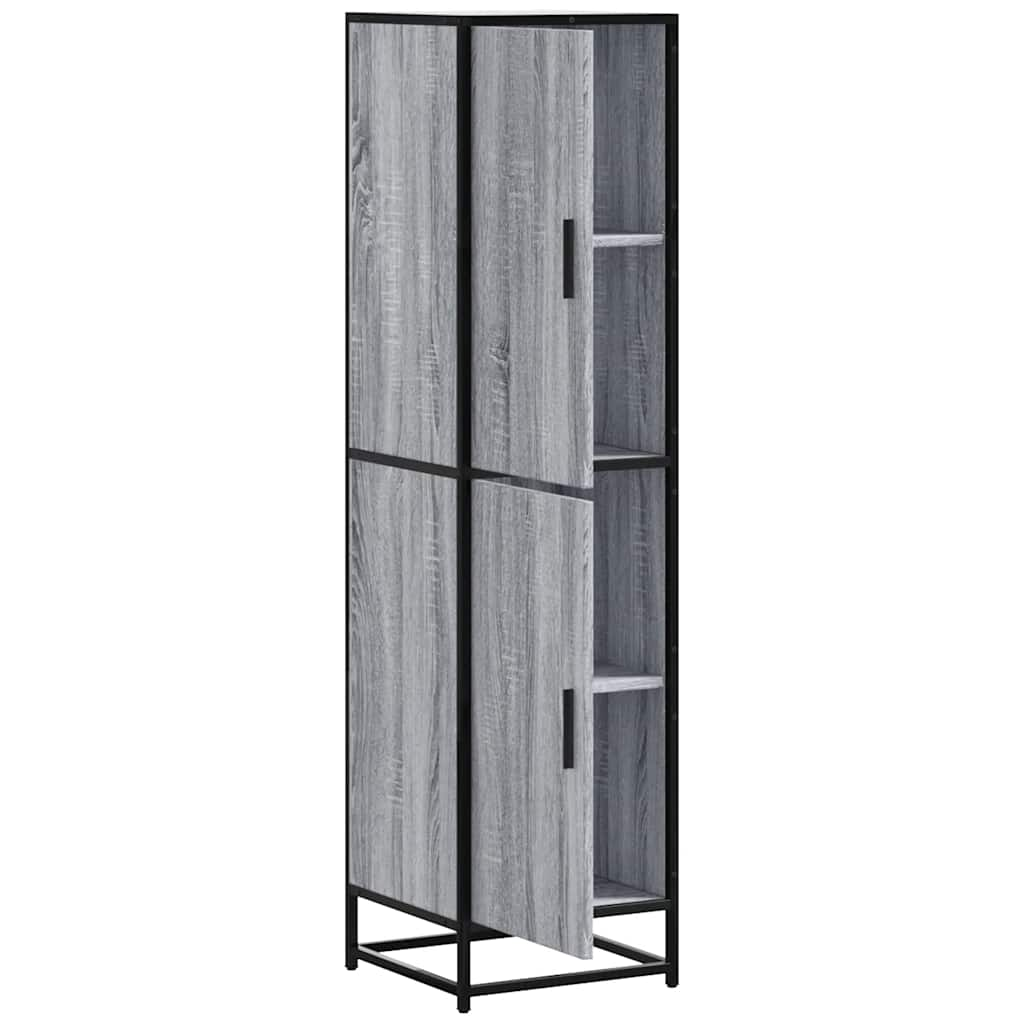 Highboard Grau Sonoma 35,5x35x139 cm Holzwerkstoff und Metall