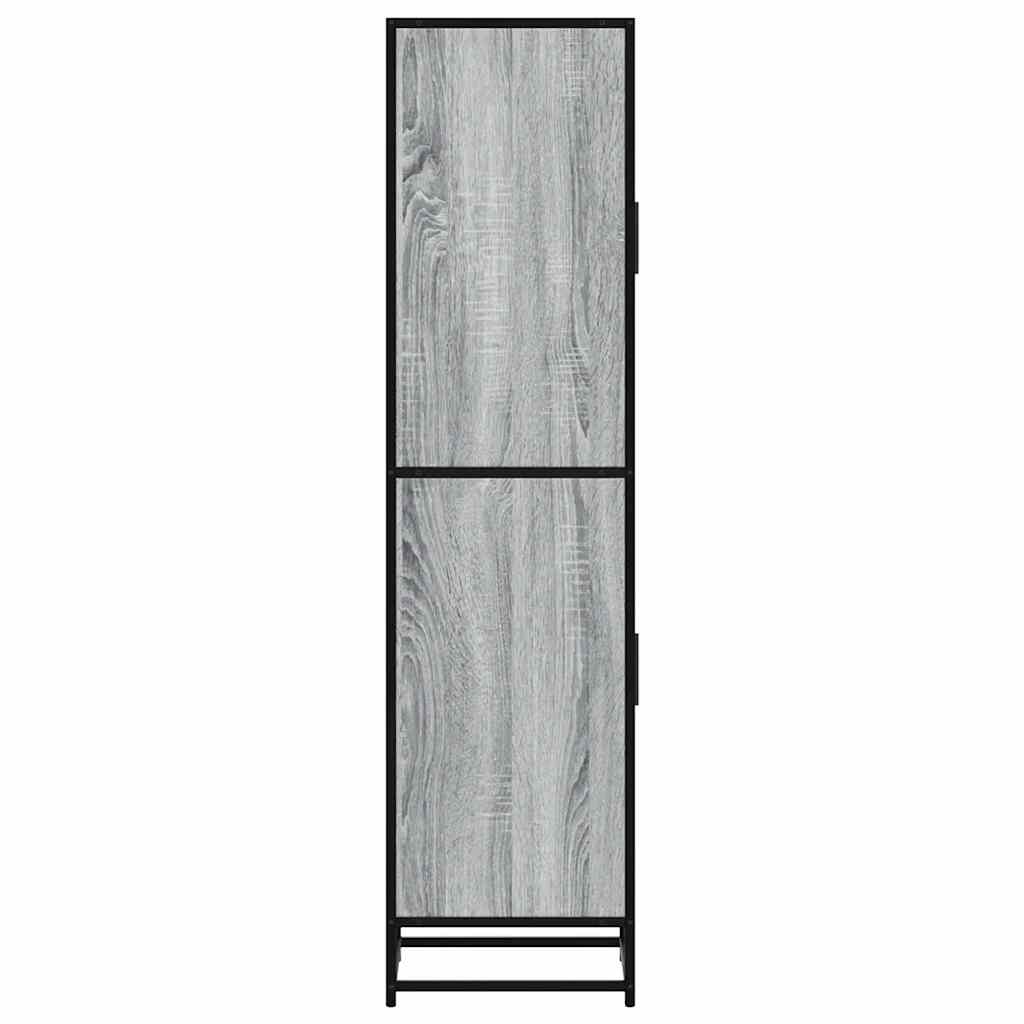 Highboard Grau Sonoma 35,5x35x139 cm Holzwerkstoff und Metall