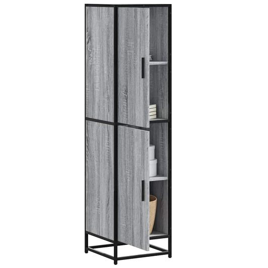 Highboard Grau Sonoma 35,5x35x139 cm Holzwerkstoff und Metall