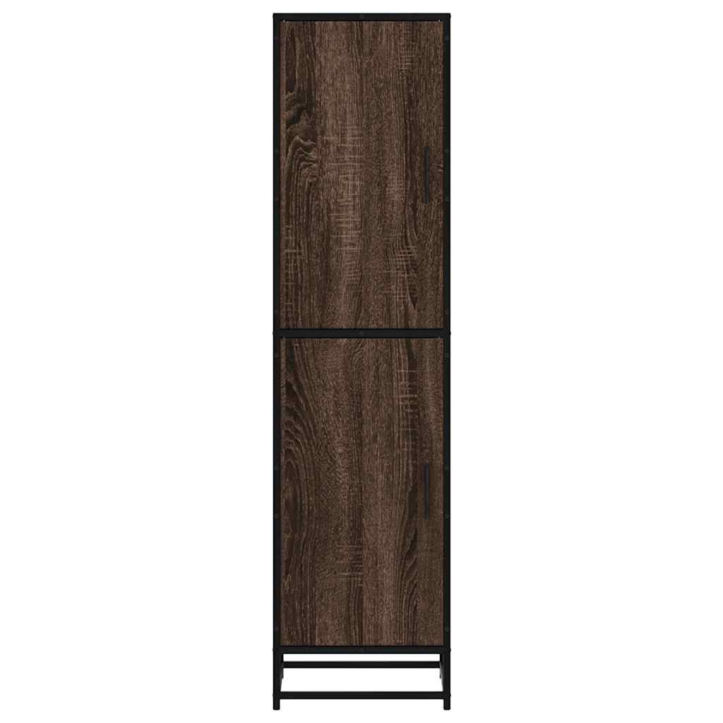 Highboard Braun Eichen-Optik 35,5x35x139cm Holzwerkstoff Metall