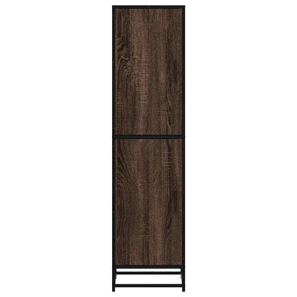 Highboard Braun Eichen-Optik 35,5x35x139cm Holzwerkstoff Metall