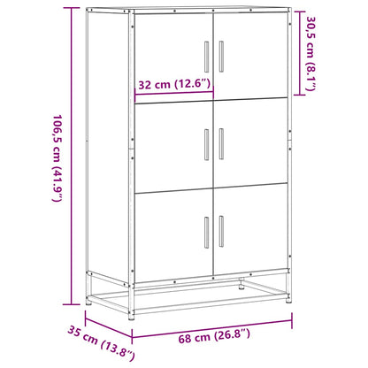 Highboard Sonoma-Eiche 68x35x106,5 cm Holzwerkstoff Metall