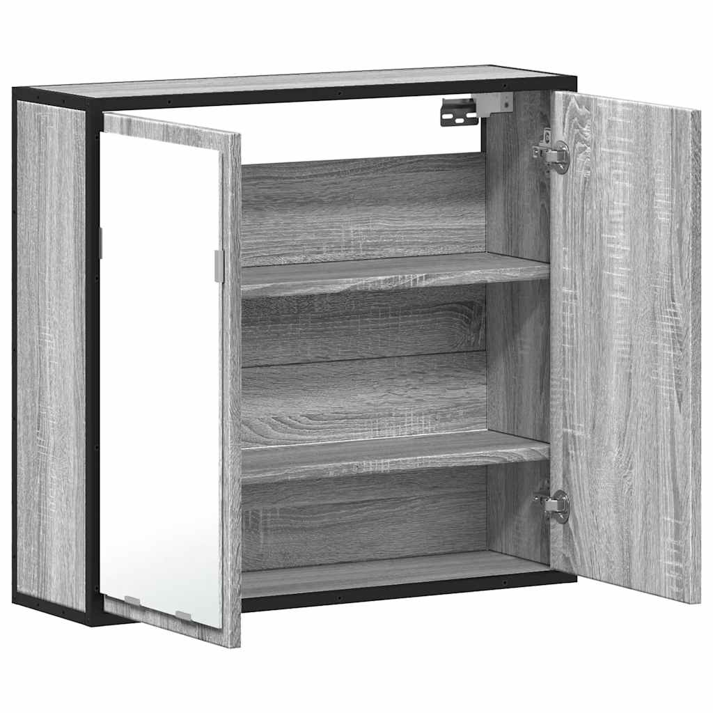 Bad-Spiegelschrank Grau Sonoma 65x20x60 cm Holzwerkstoff