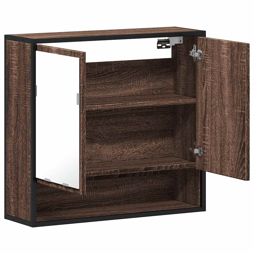 Bad-Spiegelschrank Braun Eichen-Optik 65x20x60 cm Holzwerkstoff