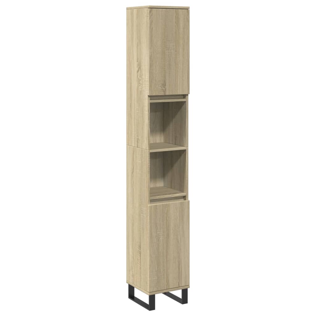 Badschrank Sonoma-Eiche 30x30x190 cm Holzwerkstoff