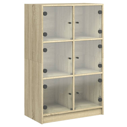 Alacena con puertas roble Sonoma 68x37x109 cm material madera