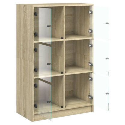 Alacena con puertas roble Sonoma 68x37x109 cm material madera