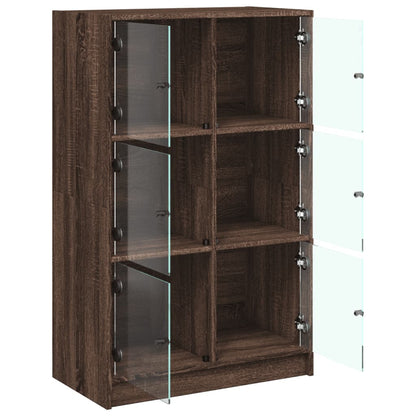 Highboard mit Türen Braun Eiche-Optik 68x37x109cm Holzwerkstoff