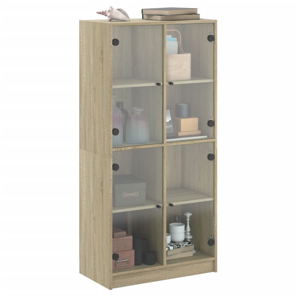 Highboard mit Türen Sonoma-Eiche 68x37x142 cm Holzwerkstoff