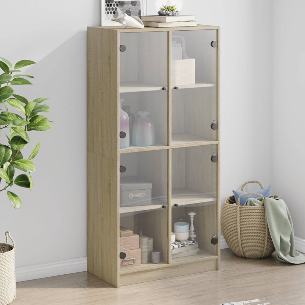 Highboard mit Türen Sonoma-Eiche 68x37x142 cm Holzwerkstoff