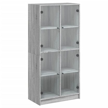 Alacena con puertas gris Sonoma 68x37x142 cm material madera