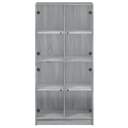 Alacena con puertas gris Sonoma 68x37x142 cm material madera