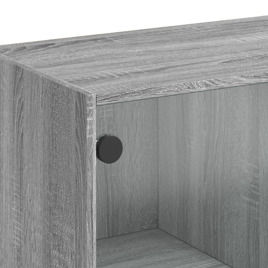 Alacena con puertas gris Sonoma 68x37x142 cm material madera