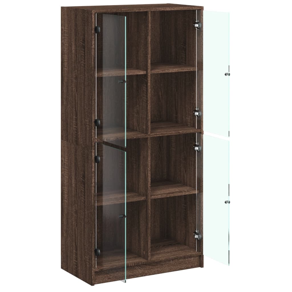 Alacena con puertas aspecto roble marrón 68x37x142cm material madera