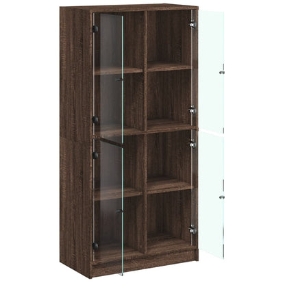 Alacena con puertas aspecto roble marrón 68x37x142cm material madera