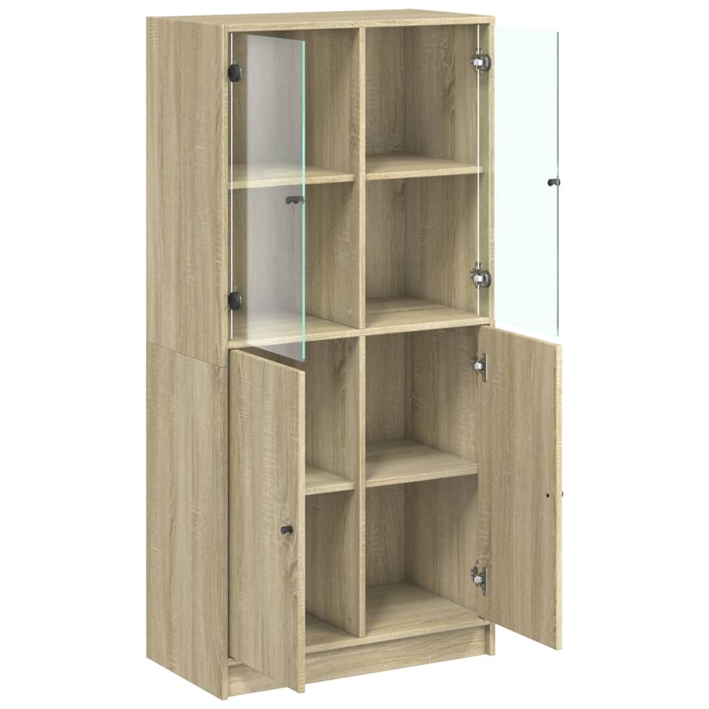 Highboard mit Türen Sonoma-Eiche 68x37x142 cm Holzwerkstoff