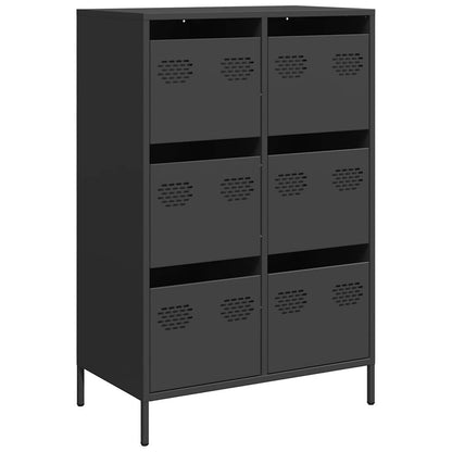 Highboard Schwarz 68x39x101,5 cm Stahl