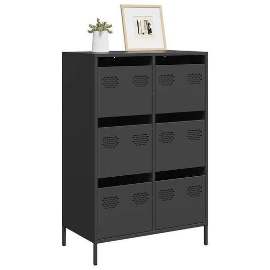 Highboard Schwarz 68x39x101,5 cm Stahl