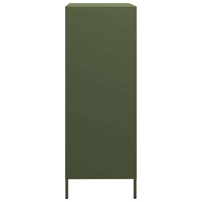 Highboard Olivgrün 68x39x101,5 cm Stahl