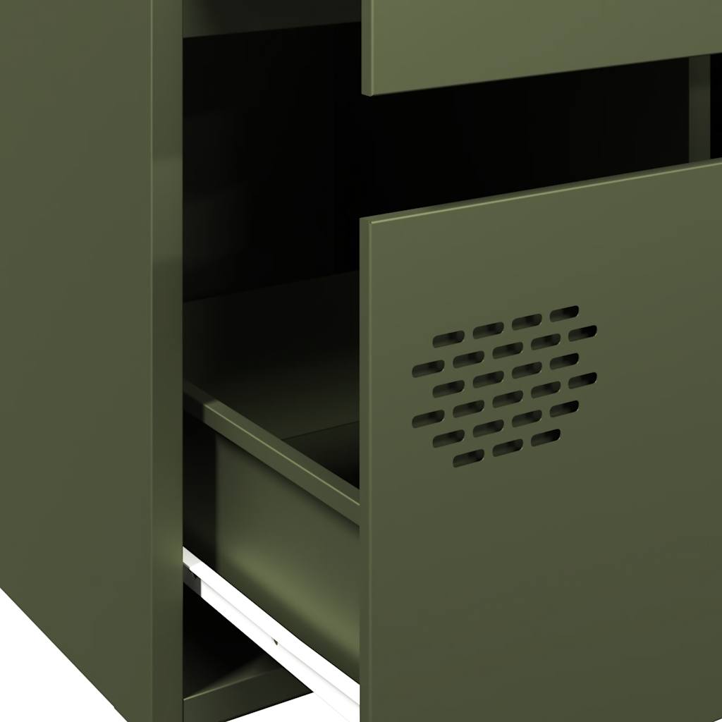 Highboard Olivgrün 68x39x101,5 cm Stahl