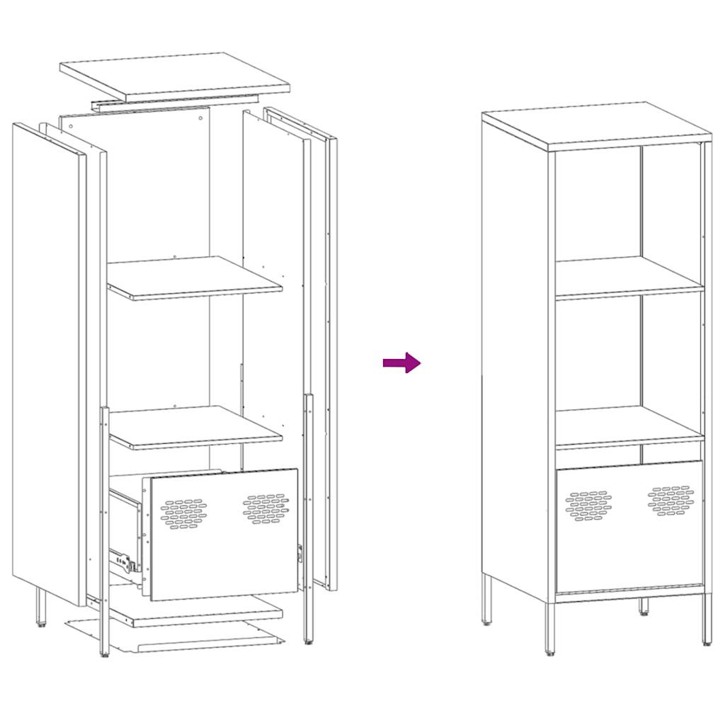 Highboard Weiß 35x39x103,5 cm Stahl