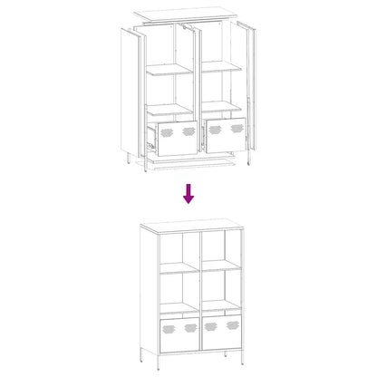 Highboard Rosa 68x39x103,5 cm Stahl