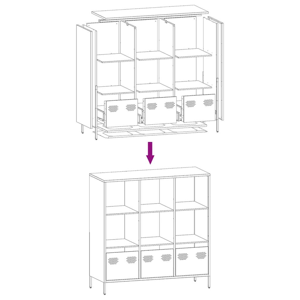 Highboard Rosa 101,5x39x103,5 cm Stahl