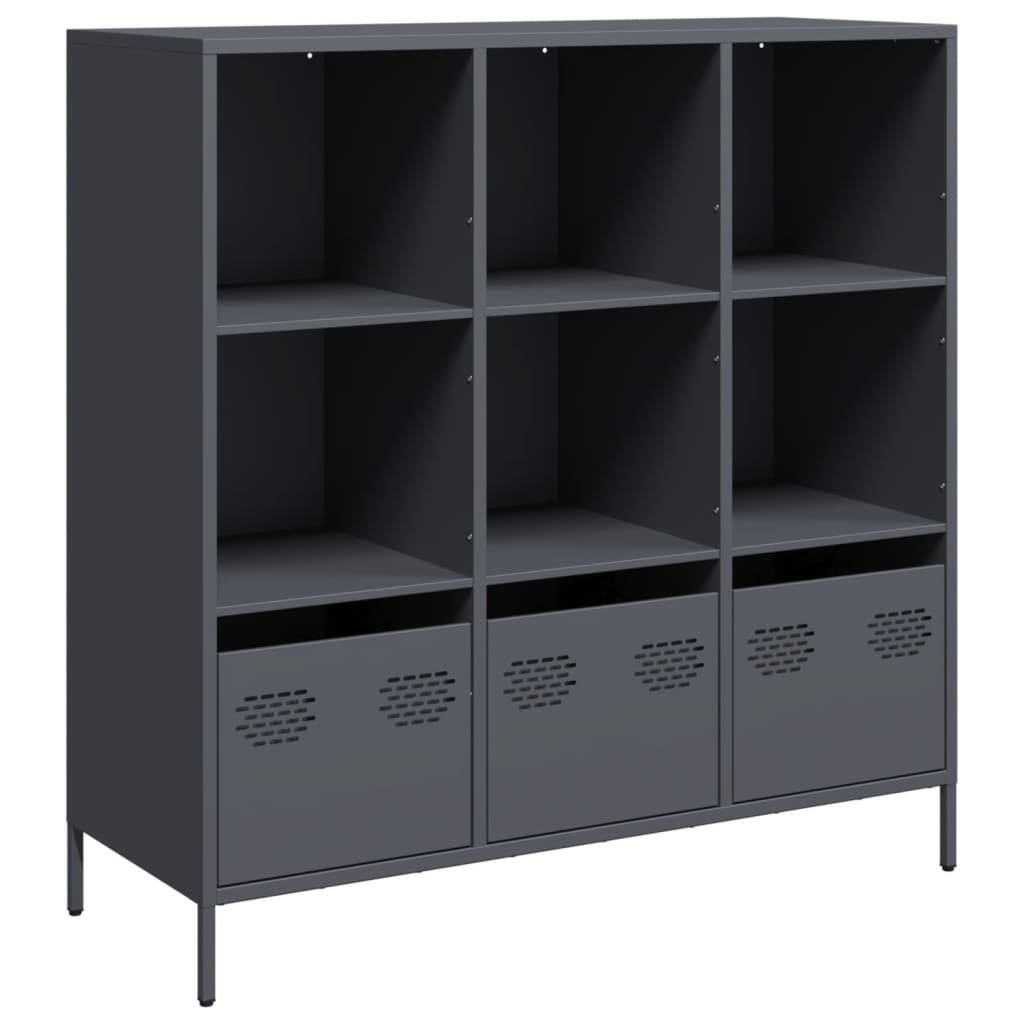 Highboard Anthrazit 101,5x39x103,5 cm Stahl