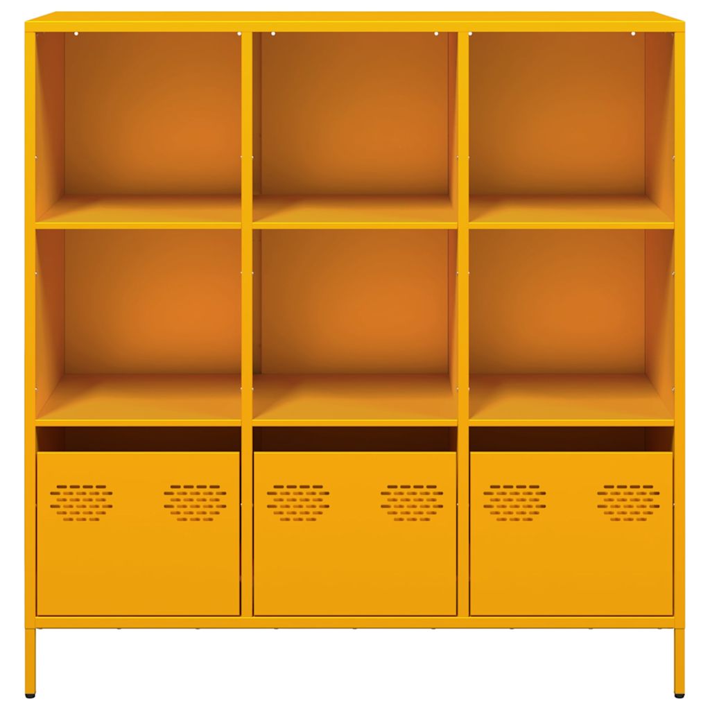 Highboard Senfgelb 101,5x39x103,5 cm Stahl