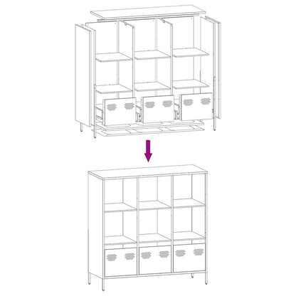 Highboard Weiß 101,5x39x103,5 cm Stahl