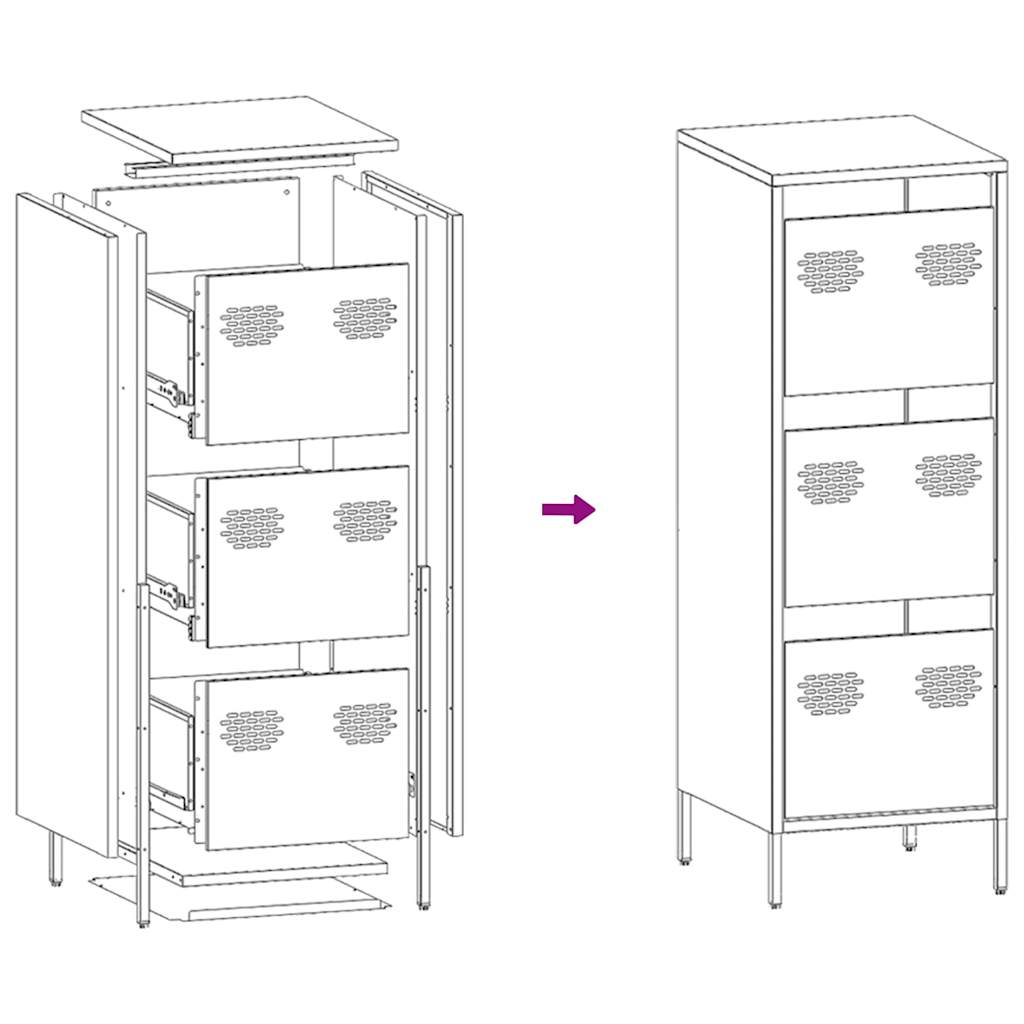 Highboard Rosa 39x35x103,5 cm Stahl