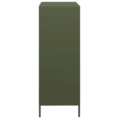 Highboard Olivgrün 39x35x103,5 cm Stahl