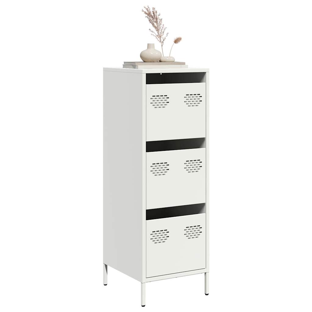 Highboard Weiß 39x35x103,5 cm Stahl