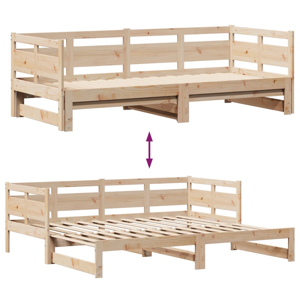 Tagesbett Ausziehbar mit Schubladen ohne Matratze 90x190 cm