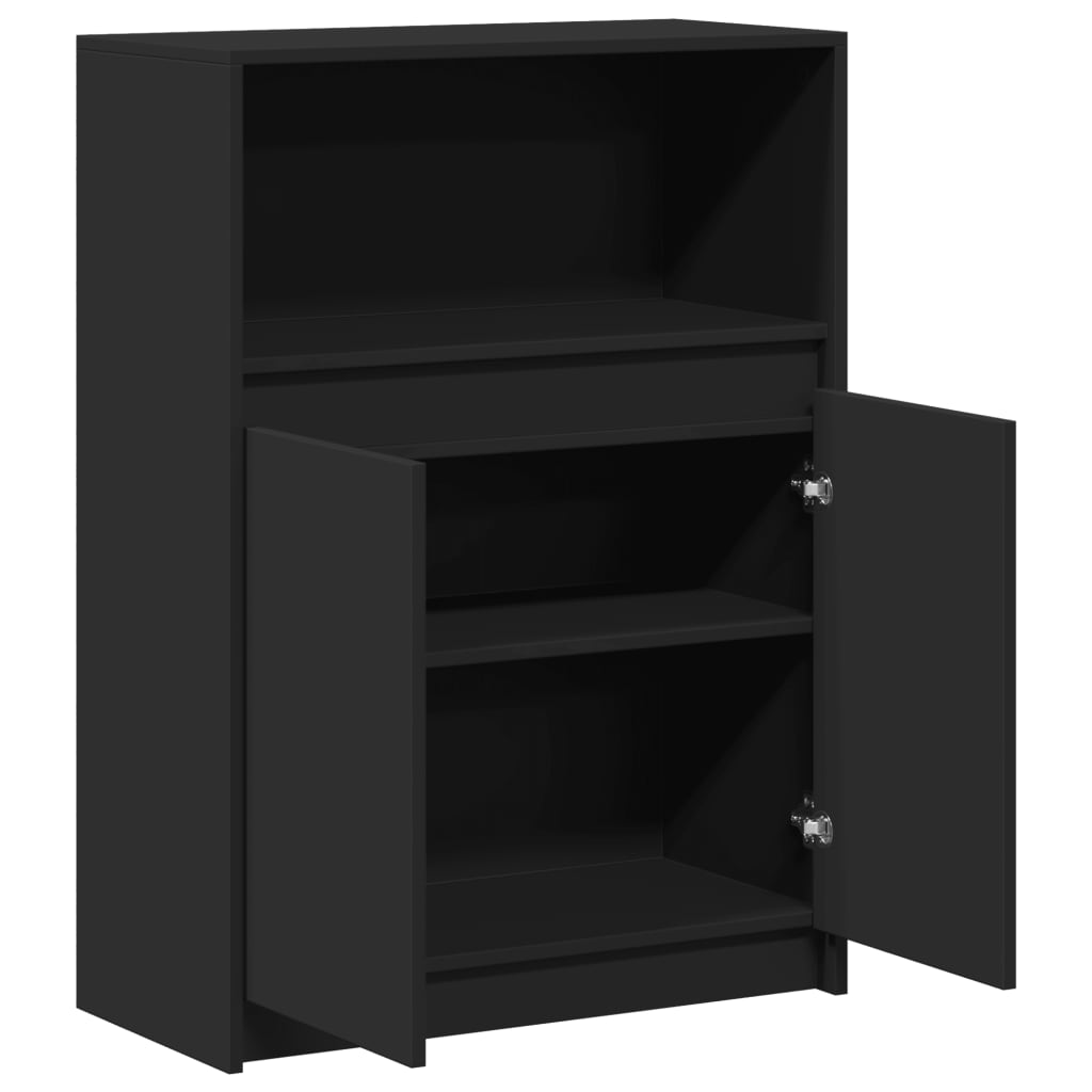 Sideboard mit LED Schwarz 72x34x100 cm Holzwerkstoff