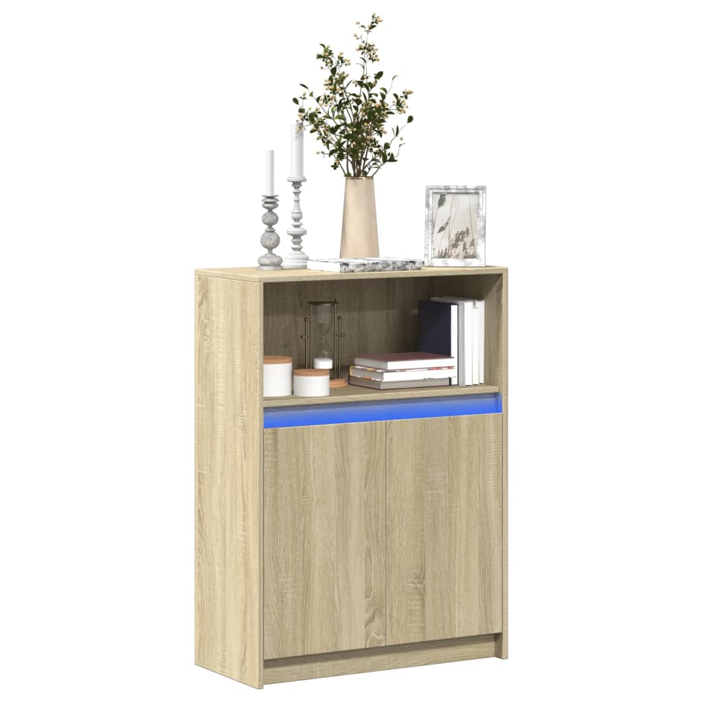 Sideboard mit LED Sonoma-Eiche 72x34x100 cm Holzwerkstoff